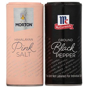 Moton All-Natual Himalayan Pink Salt & McComick Peppe S Moton 천연 히말라야 핑크 소금 및 맥코믹 페퍼 셰이커 5.25온, 148g, 1개