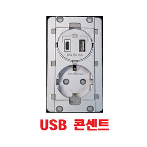 제일전기 디아트 USB A타입 C타입 매립형 콘센트 인테리어 고급실버 1개