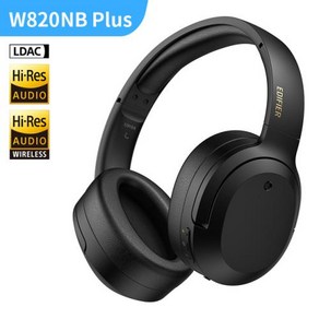 R1280DB EDIFIER 블루투스 스피커 W820NB Plus 고해상도 무선 소음 차단 헤드폰, 2) Black, W820NB Plus Black