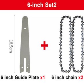 미니 1/4 전기톱 체인 휴대용 전기톱 로깅 톱날 가지 치기 체인 6 인치 37 노트 18 나이프, 15) 6-inch Set2, 1세트
