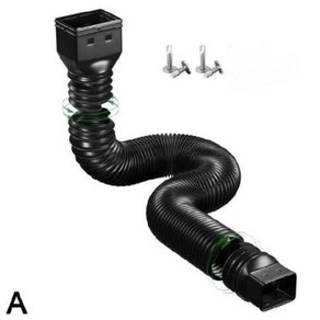 처마물받이 홈통 플라스틱 지붕 빗물받이 물받이 배수관 배수로 낙수관, 검정색, 2m, 1개
