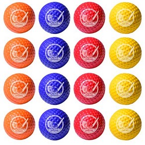 GoSpots Foam Golf Pactice Balls - 16 Pack  Real GoSpots 폼 골프 연습용 공 - 16팩  현실적인 느낌과 제한된 비행  실내, 1개, Multicolo