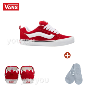 [YUYU] VANS 반스 Knu Skool 뉴스쿨 레드 키높이 운동화 + 페이크삭스 1p