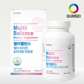 건세 멀티밸런스 680mg 90캡슐 3개월분 종합비타민 미네랄 영양제, 1개, 90정