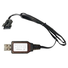 SM-4P USB Li-ion 배터리 충전 케이블 SM4P 배터리 충전기 7.4V 3.7VX2 400MA, [01] Black, 검은색, 1개