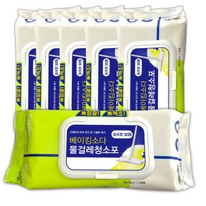맑은나라 베이킹소다 물걸레 청소포 실속형 초특대형 6개입 습식타입(200X380mm), 6개