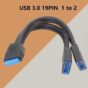 19 핀 Y 분배기 케이블 듀얼 포트 USB 3.0 A 암-20 마더 보드 어댑터 F19E, 한개옵션0, 1개