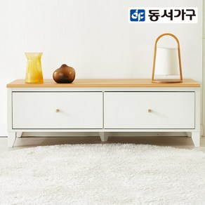 동서가구 리케 1200 서랍 골드 거실장 DF924157, 오크화이트