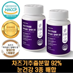 Z1MARKET 차즈기 마리골드 빌베리 정 600mg 30일분 눈건강 녹내장예방 영양제, 60정, 2개