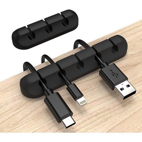 Black INCHOR Cod Oganize Cable Clips Cod Holde Cable Management USB Cable Powe Wie Cod C, 1개