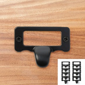 명찰손잡이 락커 명찰꽂이 주물손잡이 수납장 가구 책상 신발장 서랍장 손잡이 블랙10P, 10개