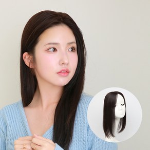 [W2097] 애니원 긴머리 전체불파트 여자부분가발, 9cmx14cm/40cm, 자연갈색, 1개