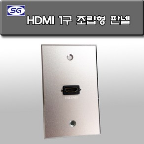 신길전자 벽부판넬 알루미늄 플레이트 70 X 115 HDMI 1구 일자 조립완제품, HDMI 1구 판넬 조립형 일자 알루미늄 월 플레이트, 1개