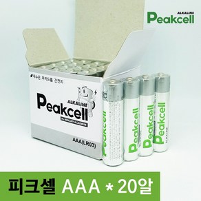 피크셀 AAA 알카라인 건전지, 20개입, 1개