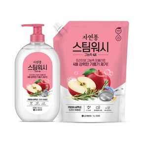 자연퐁 스팀워시 애플향 용기 750ml + 리필 1L, 1개