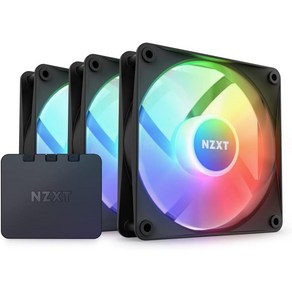 NZXT F120 RGB 코어 트리플 팩 컨트롤러가 있는 120mm 허브 장착 팬 3개 개별 주소 지정 가능한 LED 8개 반투명 블레이드 높은 정압 및 공기 흐름 CAM 소프트웨, White_Multi Pack, White