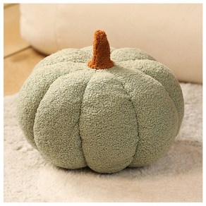 MOSAIRATION 침대 쿠션 뽀글뽀글 컬러 호박 쿠션 장난감 테디베어 야채 쿠션 마카롱 홈 인테리어, 호박베개 연두색, 20센티