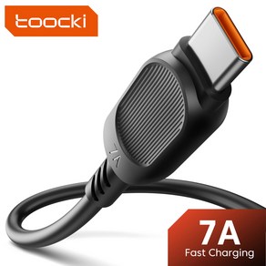 Toocki USB C타입 고속 충전 케이블 삼성에 적합한 샤오미 원플러스 포코용 데이터 코드 화웨이 P40 P30 용 7A 100W/66W, 1.Black - 0.25m, 1.Black - 0.25m, 1개