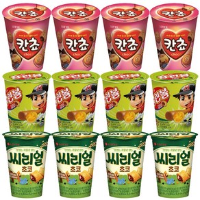 [씩씩가게] 홈런볼컵 51g + 칸쵸컵 88g + 씨리얼컵 89g 4개씩 12ea