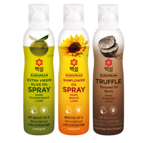 백설 유러피안 스프레이 오일 200ml (올리브+해바라기+트러플향), 3개