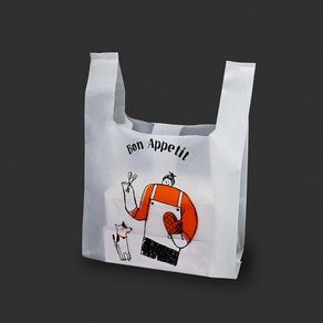 치킨 포장 테이크아웃 배달음식 비닐쇼핑백(보나뻬띠HD/U자/소) [100ea], 1개, 100개