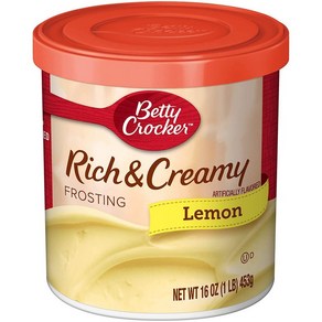 Betty Cocke Gluten Fee Rich and Ceamy Lemon Fosting 16 oz. 베티 크로커 프리 진하고 크리미한 레몬 프로스팅 16온스, 453g, 1개