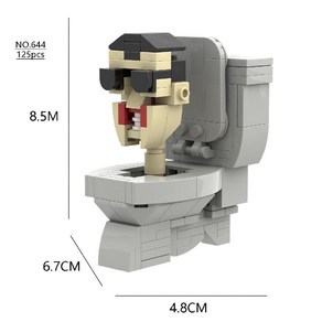 스키비디 토일렛 카메라맨 스피커맨 호환레고 블럭 만들기 쌍뚫어뻥맨 타카맨 신제품 업그레이드, 선글라스중형토일렛, 1개