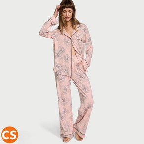 [미국직배송] 빅토리아시크릿 긴팔 모달 파자마 세트 연예인 여름 잠옷 상하 세트 핑크 Victoia Secet Modal Pajama Set 여친 선물 크리스마스 어버이날