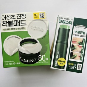 어성초 15 % 함유 진정 패드 80매+랩팩토리 MULTI BALM 진정스틱 Centella Asiatica 9g, 1개