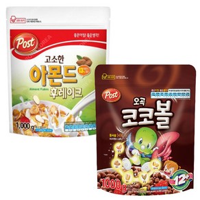 포스트 코코볼1kg+고소한아몬드후레이크1kg 시리얼, 2개, 1kg