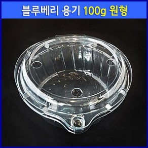 블루베리 용기 100g 원형 (125개) / 베리류 아로니아 오디 복분자 방울토마토 과일 포장 용기, 1세트, 125개