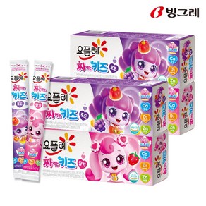 빙그레 요플레 짜먹는키즈 캐치티니핑 240g(40gx6개입) 딸기 2개+포도 2개