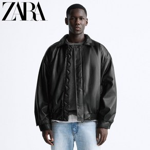 ZARA 자라 에코 레더 오버핏 칼라넥 패딩 점퍼 Z1203