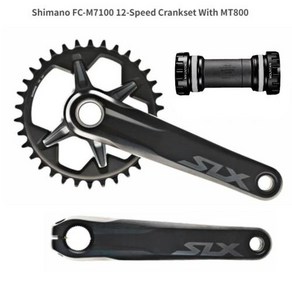 Shimano SLX FC M7100 크랭크 셋 M7100 12 단 32T 34T 165MM 170MM 175MM HOLLOWTECH II MTB 크랭크 셋, 02 34T, 01 170mm, 01 With MT800 BSA, 1개