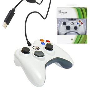 NICEESHOP X-BOX360 호환 벌크 PC용 게임패드 블랙, 화이트, 1개