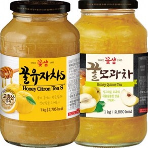 꽃샘 꿀유자차S 1kg+꿀모과차 1kg, 2개, 1kg