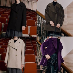 [온플] 까사렐 23FW 울블렌디드 핸드메이드 하프 코트