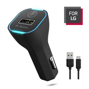 FOR LG 시거잭 18W 고속 차량용 충전기 + C타입 케이블, 블랙