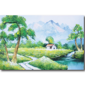 부자되는 건강운 재물운 산수화그림 소나무그림 폭포액자 풍수그림, 산수화 소나무그림