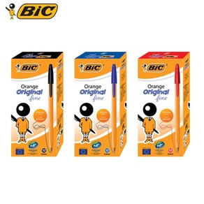 BIC 빅오렌지볼펜 fine 0.8mm 12자루다스, 1개, 청색