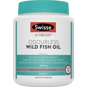 Swisse Ultiboost Odouless Wild Fish Oil 스위스 얼티부스트 무향 와일드 피쉬 오일 1000mg 500캡슐, 스위스 무취 와일드 피쉬오일 1000mg 500캡슐 해, 1개, 500정