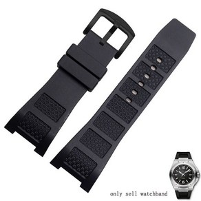 IWC 호환 시계줄 시계 스트랩 30mm 16mm 실리콘 방수 땀 방지 블랙 wtchbands 남자 iw323601