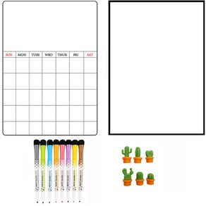 맑음 충전소 자석 스케줄 보드 화이트 A 무지화이트 마카8종 선인장 6종 1세트