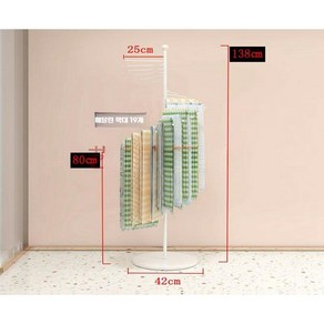 스카프 진열대 매장용 헹거 진열 렉 거치대 허리띠 머플러 매대, 화이트 신장 138cm (19 폴)