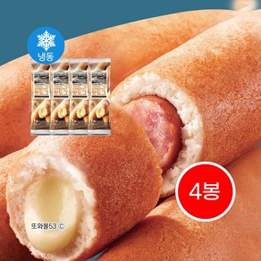 삼립 냉동 그릭슈바인 모짜렐라 치즈핫도그 4봉, 4개, 80g