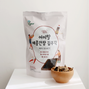 어이딸 대용량 매콤간장김부각(160g) 막걸리안주 캠핑간식 글루텐프리 저당 중딩간식 고딩간식, 5개, 160g