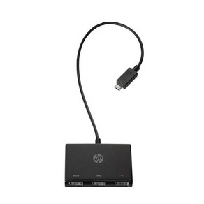 HP USB-C to USB-A Hub 포트3개 가벼운 사이즈 블랙 (Z6A00AA) 허브 사용, HP USB-C to USB-A 허브 (Z6A00AA), 1개