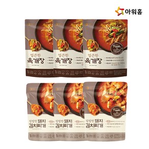 아워홈 돼지김치찌개3 + 육개장3 (총6개), 6개, 300g