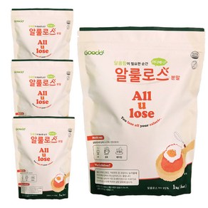 구도 알룰로스 분말 (대용량 알룰로스분말 당없는 설탕 설탕 대체제), 1kg, 4개