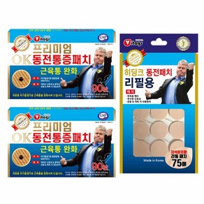 히딩크 프리미엄 OK동전패치 블루케이스 (90매) 2개 + 리필지 (75매) 1개 세트, 1세트